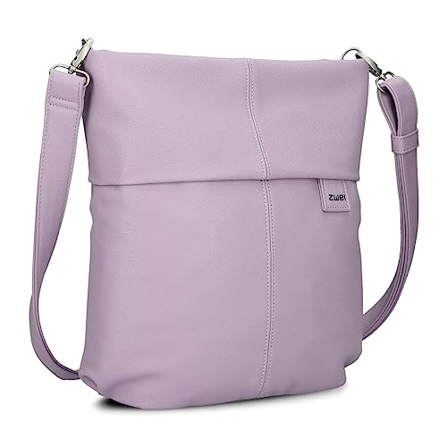 Zwei Damen Handtasche Mademoiselle.M M12 Umhängetasche 7 Liter Crossbody Bag, Schultertasche in DIN-A4-Größe, Schlüsselring, Geheimfach, inkl. extra kurzen abnehmbaren Schultergurt (lilac) von Zwei