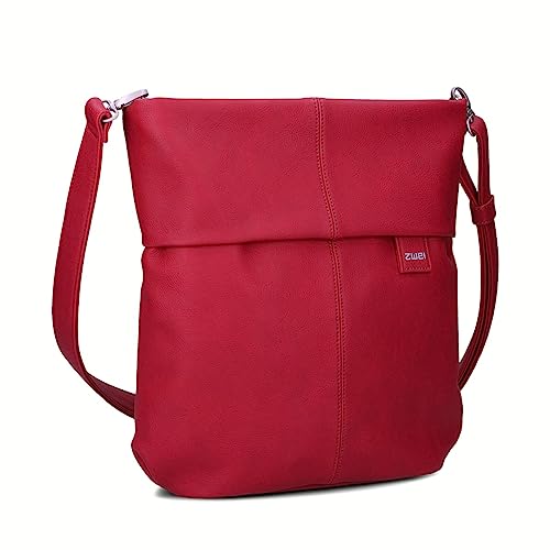 Zwei Damen Handtasche Mademoiselle M12 Umhängetasche 7 Liter klassische Crossbody Bag aus hochwertigem Kunstleder, DIN-A4 passend (lipstick) von Zwei