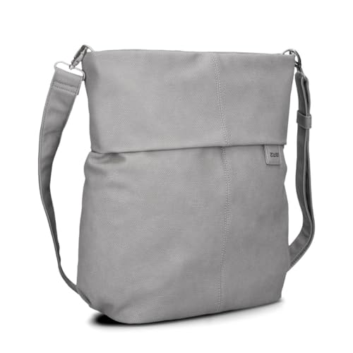 Zwei Damen Handtasche Mademoiselle M140 Umhängetasche 12 Liter klassische Crossbody Bag aus hochwertigem Kunstleder, DIN-A4 passend, ideale Tasche für die Arbeit, Büro oder Uni (canvas-grey) von Zwei