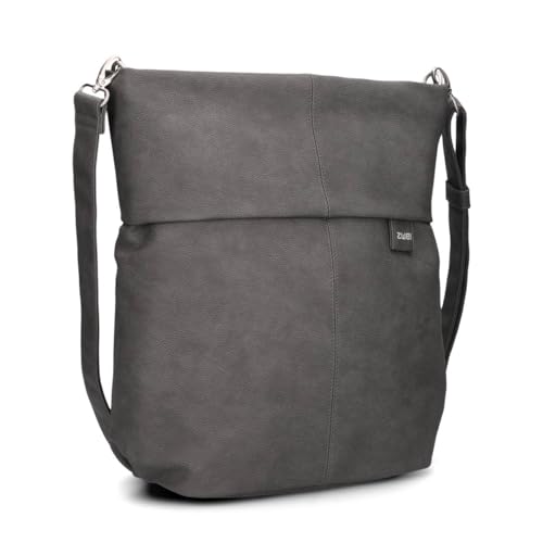 Zwei Damen Handtasche Mademoiselle.M M140 Umhängetasche 12 Liter klassische Crossbody Bag aus weichem Kunstleder, DIN-A4 passend, große Tasche für die Arbeit, Büro oder Uni (nubuk-stone) von Zwei