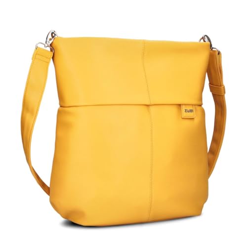 Zwei Damen Handtasche Mademoiselle M140 Umhängetasche 12 Liter klassische Crossbody Bag aus hochwertigem Kunstleder, DIN-A4 passend, ideale Tasche für die Arbeit, Büro oder Uni (sunny) von Zwei