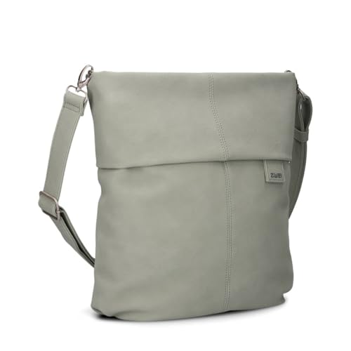 Zwei Damen Handtasche Mademoiselle.M M12 Umhängetasche 7 Liter Crossbody Bag, Schultertasche in DIN-A4-Größe, Schlüsselring, Geheimfach, inkl. extra kurzen, abnehmbaren Schultergurt (sage) von Zwei