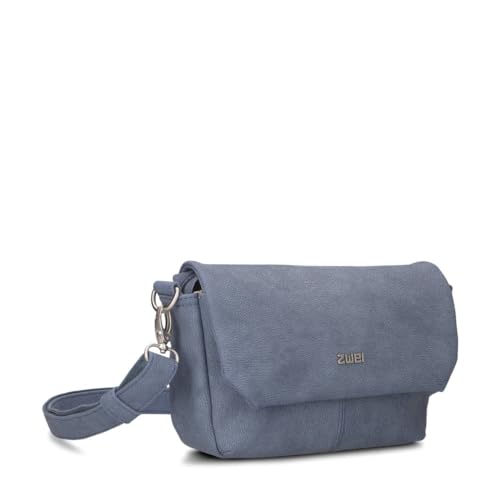 Zwei Damen Handtasche Mademoiselle.M M40 kleine Umhängetasche 1 Liter breite Crossbody-Bag mit Magnetklappe & Reißverschluss klassisch-elegant (nubuk-sky) von Zwei