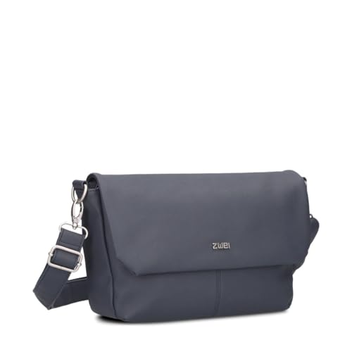 Zwei Damen Handtasche Mademoiselle.M M60 Umhängetasche 3 Liter breite Crossbody-Bag Magnetklappe Reißverschluss inklusive Schlüsselband klassisch-elegante Abendtasche (nubuk-ink) von Zwei