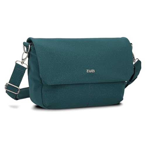 Zwei Damen Handtasche Mademoiselle.M M60 Umhängetasche 3 Liter breite Crossbody-Bag Magnetklappe Reißverschluss inklusive Schlüsselband klassisch-elegante Abendtasche (pacific) von Zwei