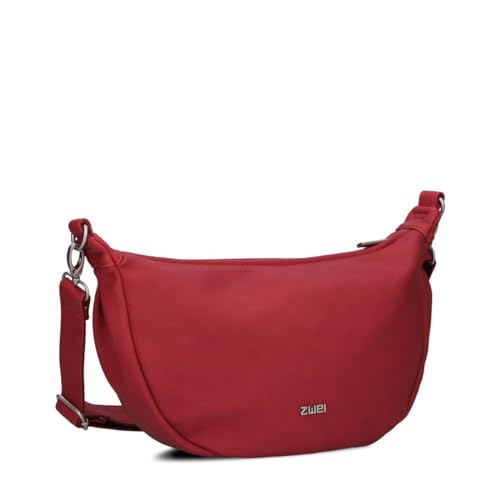 Zwei Damen Handtasche Mademoiselle.M M70 Moon-Bag 4 Liter Trend-Tasche in Halbmond-Form vielseitig als Bauchtasche Crossbody-Bag Abendtasche Umhängetasche zu tragen (lipstick) von Zwei