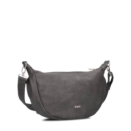 Zwei Damen Handtasche Mademoiselle.M M70 Moon-Bag 4 Liter Trend-Tasche in Halbmond-Form vielseitig als Bauchtasche Crossbody-Bag Abendtasche Umhängetasche zu tragen (nubuk-stone) von Zwei