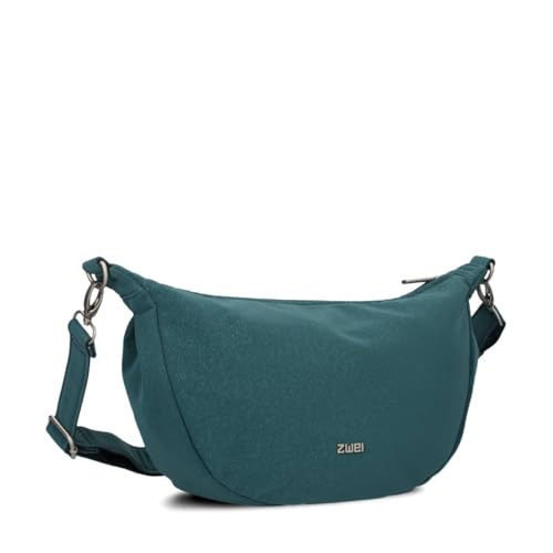 Zwei Damen Handtasche Mademoiselle.M M70 Moon-Bag 4 Liter Trend-Tasche in Halbmond-Form vielseitig als Bauchtasche Crossbody-Bag Abendtasche Umhängetasche zu tragen (pacific) von Zwei