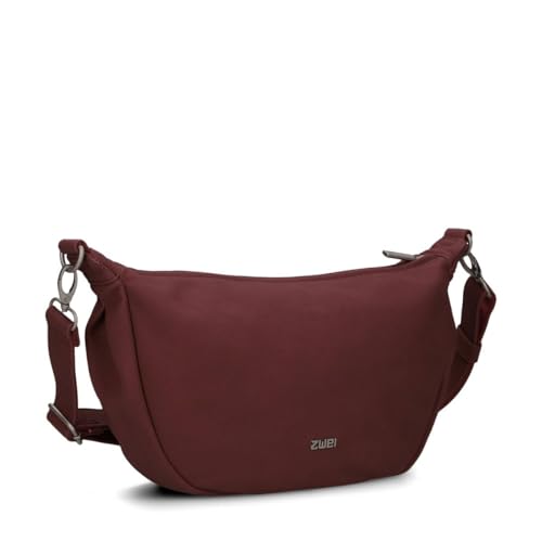 Zwei Damen Handtasche Mademoiselle.M M70 Moon-Bag 4 Liter Trend-Tasche in Halbmond-Form vielseitig als Bauchtasche Crossbody-Bag Abendtasche Umhängetasche zu tragen (rubin) von Zwei