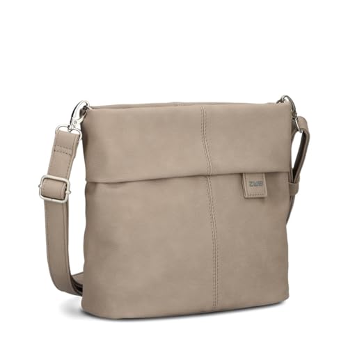 Zwei Damen Handtasche Mademoiselle.M M8 Crossbody Bag 3 L Umhängetasche aus Kunstleder mit Geheimfach & Hauptfach mit Reißverschluss, inkl. kurzem & langen abnehmbaren Schultergurt (nubuk-cappuccino) von Zwei