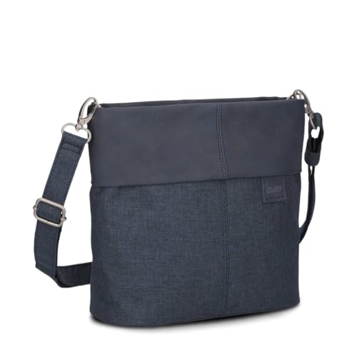 Zwei Damen Handtasche Olli OT8 Umhängetasche 3 Liter klassische Crossbody Bag wasserabweisend robust strapazierfähig Bicolor Design Schultertasche inkl. 2 Schultergurte kurz & lang (navy) von Zwei