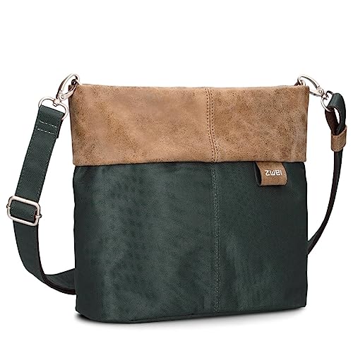 Zwei Damen Handtasche Olli OT8 Umhängetasche 3 Liter klassische Crossbody Bag wasserabweisend robust strapazierfähig Bicolor Design Schultertasche inkl. 2 Schultergurte kurz & lang (pine) von Zwei