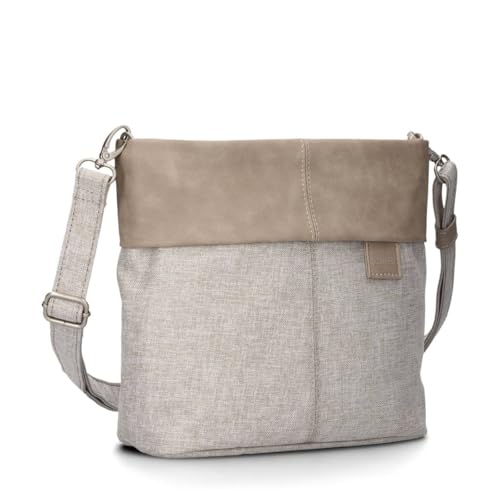 Zwei Damen Handtasche Olli OT8 Umhängetasche 3 Liter klassische Crossbody Bag wasserabweisend robust strapazierfähig Bicolor Design Schultertasche inkl. 2 Schultergurte kurz & lang (sand) von Zwei