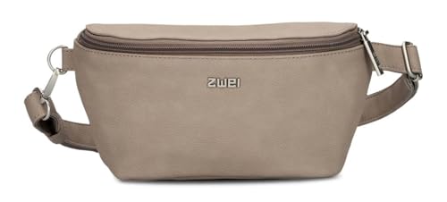 Zwei Damen Hip Bag Mademoiselle.M MH4 Bauchtasche 25 cm 1 Liter, Crossbody Bag wasserabweisend, 3-in-1 Bequeme Brusttasche, Gürteltasche & Hüfttasche (Nubuk-Cappuccino) von Zwei