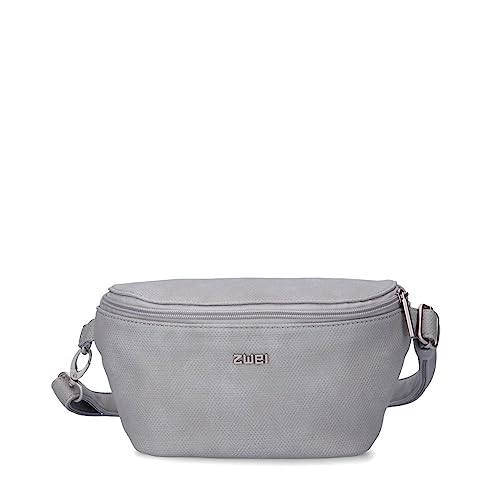 Zwei Damen Hip Bag Mademoiselle.M MH4 Bauchtasche 25 cm 1 Liter aus hochwertigem Kunstleder, Crossbody Bag wasserabweisend, 3-in-1 Bequeme Brusttasche, Gürteltasche & Hüfttasche (Canvas-Grey) von Zwei