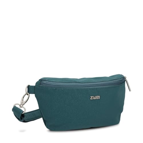 Zwei Damen Hip Bag Mademoiselle.M MH4 Bauchtasche 25 cm 1 Liter aus hochwertigem Kunstleder, Crossbody Bag wasserabweisend, 3-in-1 Bequeme Brusttasche, Gürteltasche & Hüfttasche (Pacific) von Zwei