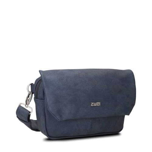 Zwei Damen Hip Bag Mademoiselle.M MH40 Crossbody Bag 2 Liter Volumen, kleine Messenger Bag als Hüfttasche, Bauchtasche oder Brusttasche zu tragen, klassisch-elegant (Nubuk-Blue) von Zwei