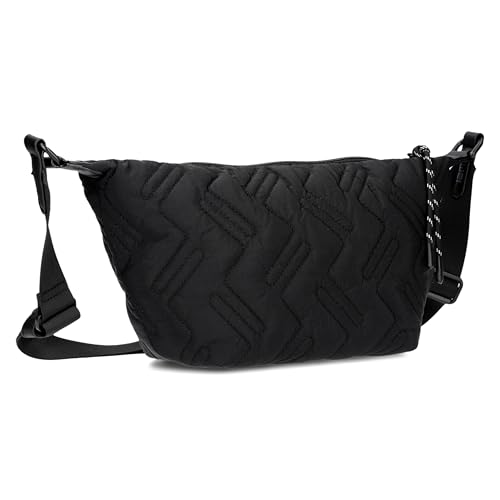 Zwei Damen Puffer Umhängetasche Cleo CL60 gesteppte Handtasche, quilted Bag, ultraleicht, wasserabweisend, robust, moderne Damen Stepp-Tasche (black-new) von Zwei