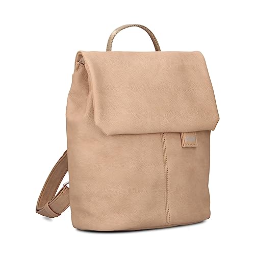 Zwei Damen City-Rucksack Mademoiselle.M MR8 4 Liter klassisch-eleganter Damenrucksack, Magnet-Verschlussklappe, Hauptfach mit Reißverschluss, gepolstertes Trennfach, Rückenpolsterung (nubuk-sand) von Zwei