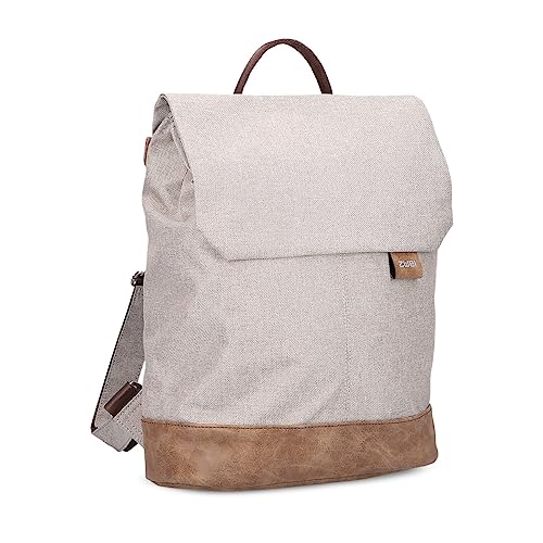 Zwei Damen Rucksack Olli OR13 Daypack 7 Liter robust strapazierfähig wasserabweisend Rückenpolsterung Hauptfach mit Reißverschluss Geheimfach Handyfach Einsteckfächer Laptopfach gepolstert (creme) von Zwei