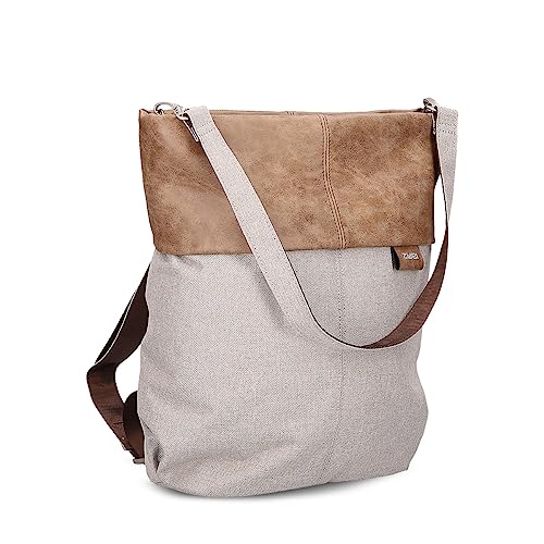 Zwei Damen Rucksack-Tasche Olli OR12 (7 Liter) Handtasche & Rucksack 2-in-1 wasserabweisende Schultertasche mit gepolstertem Laptopfach (bis 13"), Damentasche & Cityrucksack in Einem (creme) von Zwei