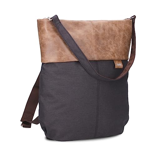 Zwei Damen Rucksack-Tasche Olli OR12 (7 Liter) Handtasche & Rucksack 2-in-1 wasserabweisende Schultertasche mit gepolstertem Laptopfach (bis 13"), Damentasche & Cityrucksack in Einem (night) von Zwei