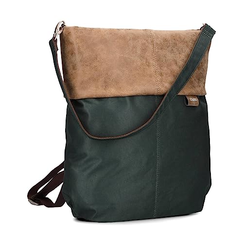 Zwei Damen Rucksack-Tasche Olli OR12 (7 Liter) Handtasche & Rucksack 2-in-1 wasserabweisende Schultertasche mit gepolstertem Laptopfach (bis 13"), Damentasche & Cityrucksack in Einem (pine) von Zwei