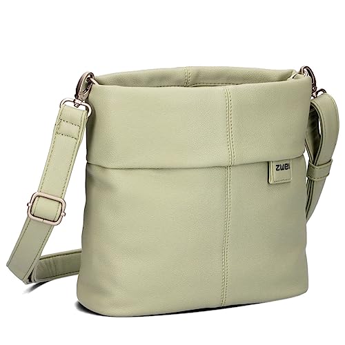 Zwei Damen Handtasche Mademoiselle.M M8 Crossbody Bag 3 L Umhängetasche aus Kunstleder mit Geheimfach & Hauptfach mit Reißverschluss, inkl. kurzem & langen abnehmbaren Schultergurt (jade) von Zwei