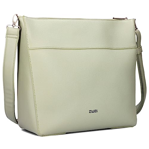 Große Schultertasche Mademoiselle M110 Damen Shopper 10 Liter klassisch-elegante Damen Umhängetasche mit Schlüsselring für die City Arbeit Shopping Business Platz für DIN-A4-Unterlagen (jade) von Zwei