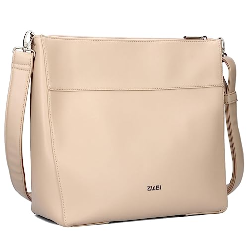 Zwei Große Schultertasche Mademoiselle M110 Damen Shopper 10 Liter klassisch-elegante Damen Umhängetasche mit Schlüsselring für die City Arbeit Shopping Business Platz für DIN-A4-Unterlagen (oat) von Zwei