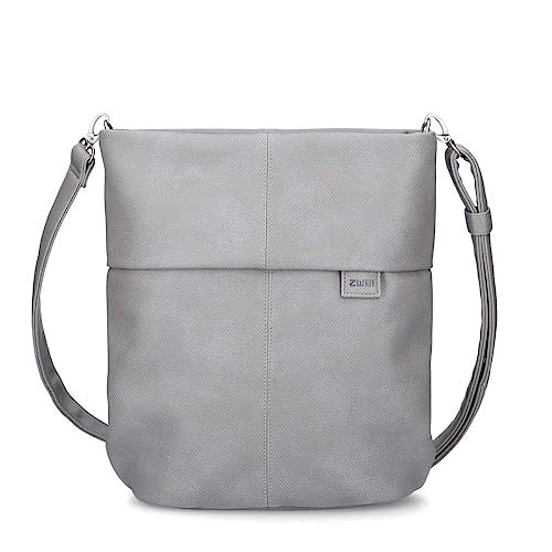 Zwei Damen Handtasche Mademoiselle M12 Umhängetasche 7 Liter klassische Crossbody Bag aus hochwertigem Kunstleder, DIN-A4 passend (canvas-grey) von Zwei