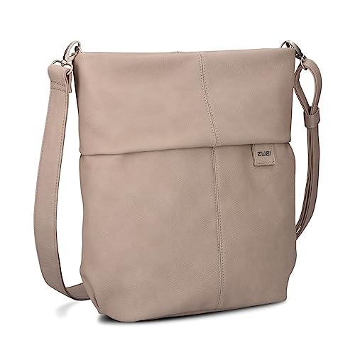 Zwei Damen Handtasche Mademoiselle.M M12 Umhängetasche 7 Liter Crossbody Bag, Schultertasche in DIN-A4-Größe, Schlüsselring, Geheimfach, inkl. extra kurzen abnehmbaren Schultergurt (cappuccino) von Zwei