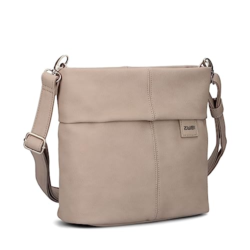 Zwei Damen Handtasche Mademoiselle M8 Umhängetasche 3 Liter klassische Crossbody Bag aus hochwertigem Kunstleder (cappuccino) von Zwei