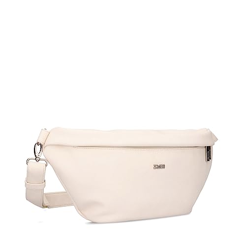 Zwei Damen Hip Bag Mademoiselle.M MH80 Bauchtasche 40 cm 3 Liter, Crossbody Bag wasserabweisend, 3-in-1 Bequeme Brusttasche, Gürteltasche & Hüfttasche (Off-White) von Zwei