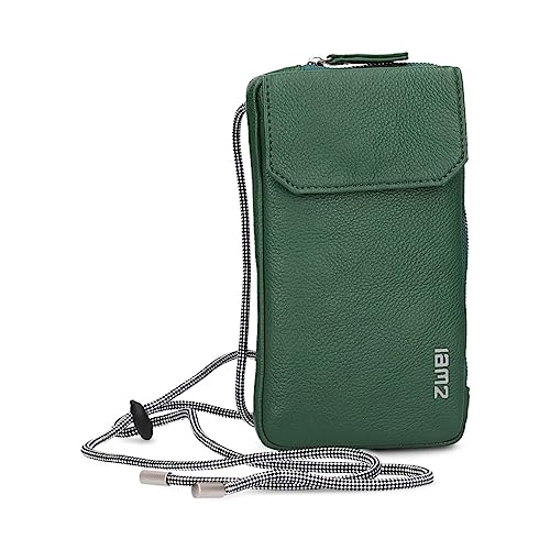 Zwei Handytasche zum Umhängen Mademoiselle.M MP30 Smartphone-Etui & Geldbörse 2-in-1, umlaufender Reißverschluss, längenverstellbarer Riemen, Mini-Handtasche 19 x 10 x 3 cm (moos) von Zwei