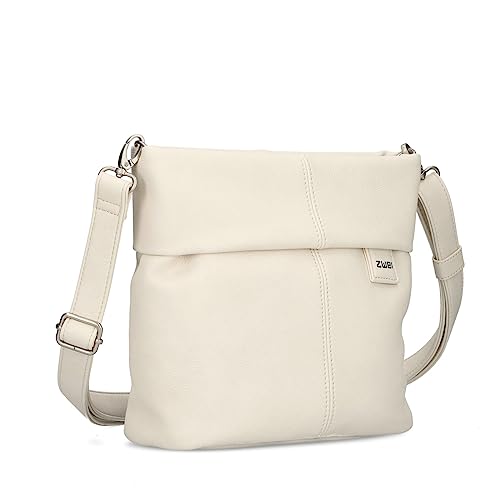 Zwei Damen Handtasche Mademoiselle M8 Umhängetasche 3 Liter klassische Crossbody Bag aus hochwertigem Kunstleder (off-white) von Zwei