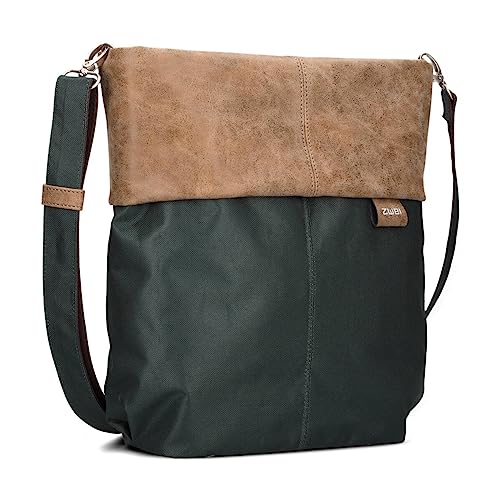 Zwei Damen Umhängetasche Olli OT12 Crossbody-Bag 7 Liter strapazierfähige & wasserabweisende Schultertasche, hochwertige Qualität, Schlüsselring, zusätzlicher Schultergurt, Geheimfach (pine) von Zwei