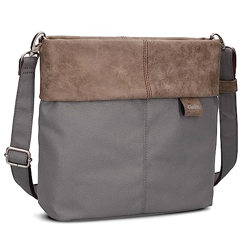 Damen Handtasche Olli OT8 Umhängetasche 3 Liter klassische Crossbody Bag wasserabweisend robust strapazierfähig Bicolor Design Schultertasche inkl. 2 Schultergurte kurz & lang (rock) von Zwei