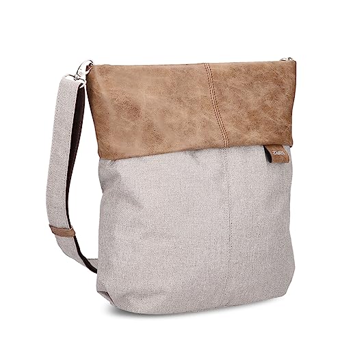 Zwei Damen Umhängetasche Olli OT12 Crossbody-Bag 7 Liter strapazierfähige & wasserabweisende Schultertasche, hochwertige Qualität, Schlüsselring, zusätzlicher Schultergurt, Geheimfach (creme) von Zwei