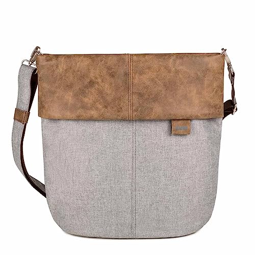 Zwei Damen Umhängetasche Olli OT12 Crossbody-Bag 7 Liter strapazierfähige & wasserabweisende Schultertasche, hochwertige Qualität, Schlüsselring, zusätzlicher Schultergurt, Geheimfach (ice) von Zwei