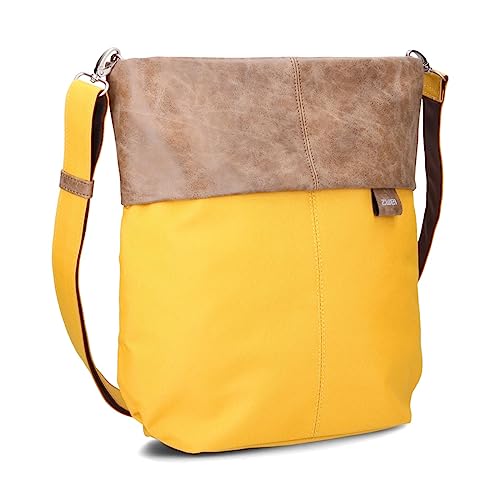 Zwei Damen Umhängetasche Olli OT12 Crossbody-Bag 7 Liter strapazierfähige & wasserabweisende Schultertasche, hochwertige Qualität, Schlüsselring, zusätzlicher Schultergurt, Geheimfach (yellow) von Zwei