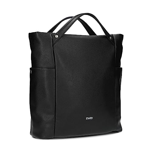 Damen Business-Tasche Pia PI120 Laptop-Tasche 9 Liter klassisch-elegante Hochformat Tote Bag für Büro & Arbeit inkl. extra langer Schultergurt - als Umhängetasche & Schultertasche zu tragen (black) von Zwei