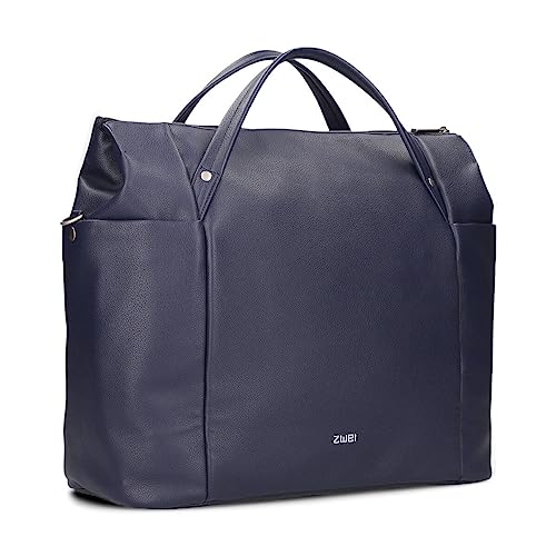 Zwei Große Damen Business-Tasche Pia PI160 Laptop-Tasche 16 Liter klassisch-elegante Querformat Tote Bag für Büro & Arbeit inkl. extra langer Schultergurt - Umhängetasche & Schultertasche (blue) von Zwei