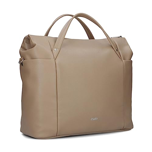 Zwei Große Damen Business-Tasche Pia PI160 Laptop-Tasche 16 Liter klassisch-elegante Querformat Tote Bag für Büro & Arbeit inkl. extra langer Schultergurt - Umhängetasche & Schultertasche (hazel) von Zwei