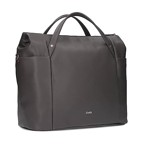 Zwei Große Damen Business-Tasche Pia PI160 Laptop-Tasche 16 Liter klassisch-elegante Querformat Tote Bag für Büro & Arbeit inkl. extra langer Schultergurt - Umhängetasche & Schultertasche (stone) von Zwei