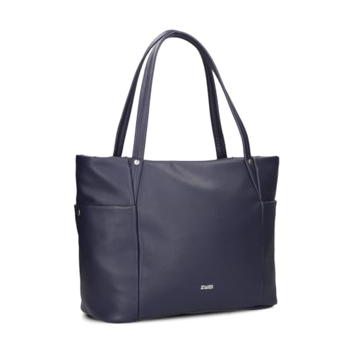 Zwei Damen Business-Tasche Pia PI170 Laptop-Tasche 11 Liter klassisch-eleganter Shopper für Büro & Arbeit inkl. extra langer Schultergurt - Umhängetasche & Schultertasche (blue) von Zwei