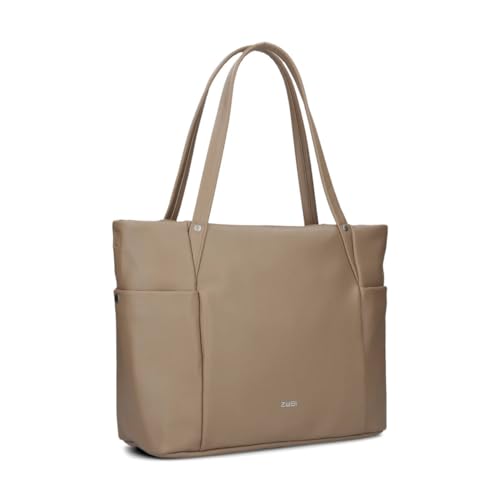 Zwei Damen Business-Tasche Pia PI170 Laptop-Tasche 11 Liter klassisch-eleganter Shopper für Büro & Arbeit inkl. extra langer Schultergurt - Umhängetasche & Schultertasche (hazel) von Zwei