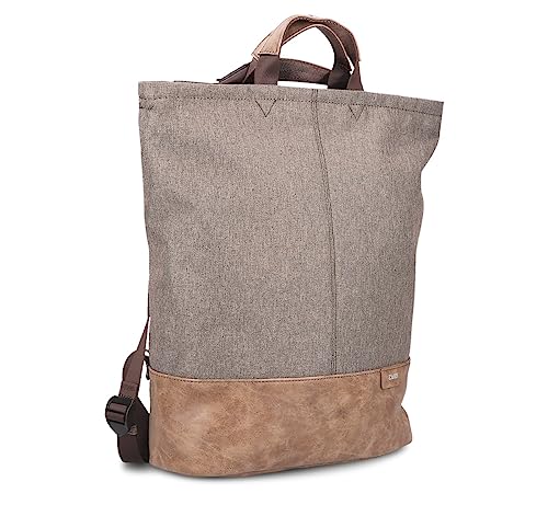 Zwei Rucksack-Tasche Olli OR140 Shopper 10 Liter strapazierfähig wasserabweisend, hochwertige Qualität, gepolstertes Laptopfach + Schlüsselring, Rucksack & Schultertasche 2in1 (wood) von Zwei