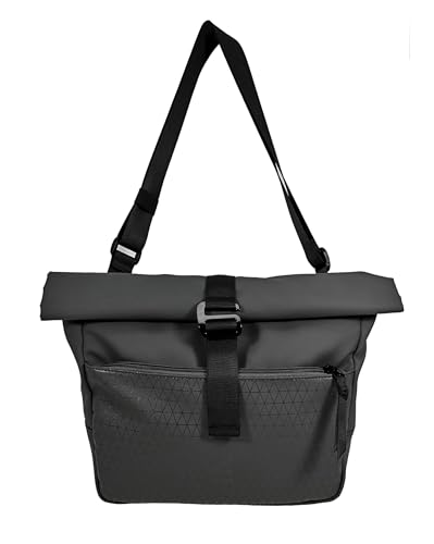 Zwei Sling Bag JONA JO100 – Crossbody Umhängetasche 8–9 L für Damen & Herren – Rolltop-Design, erweiterbar – Sportlich-moderne Schultertasche, Rucksack-Alternative, robust & wasserabweisend (black) von Zwei