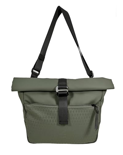 Zwei Sling Bag JONA JO100 – Crossbody Umhängetasche 8–9 L für Damen & Herren – Rolltop-Design, erweiterbar – Sportlich-moderne Schultertasche, Rucksack-Alternative, robust & wasserabweisend (sage) von Zwei